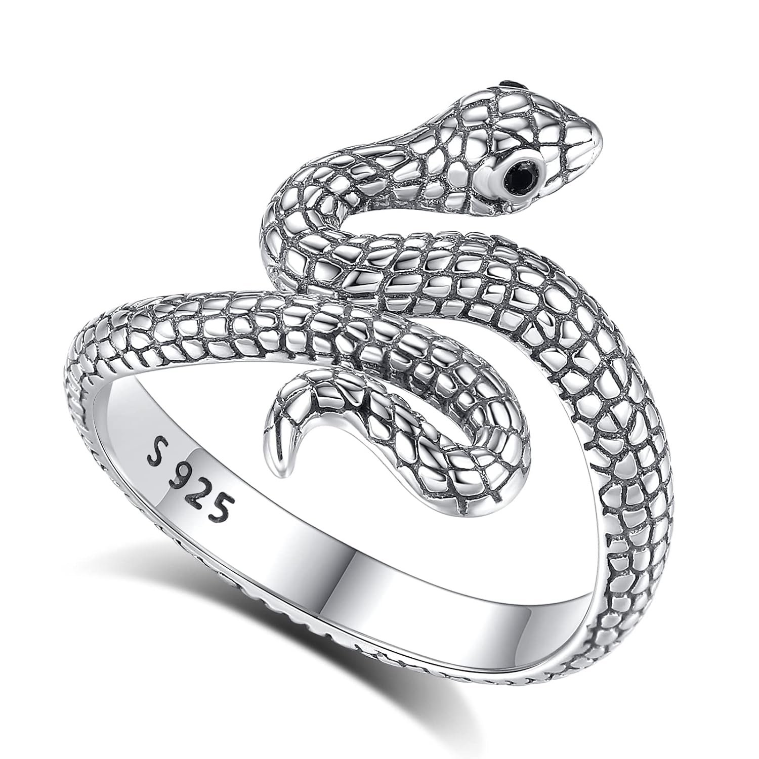 Vito Sterling Silver & 18k Gold Snake Ring for Women - Open Cool Snake Band Ring Jewelry Gift