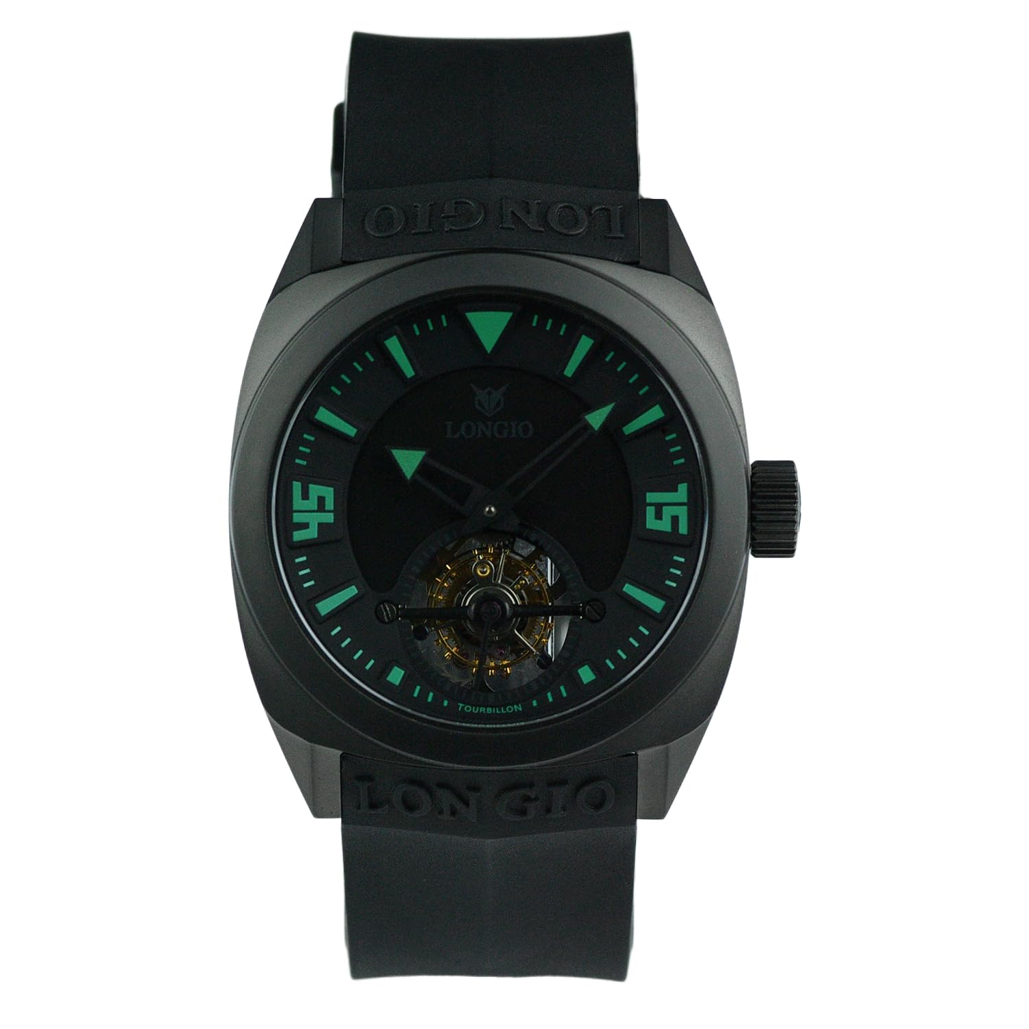 Volcan Tourbillon Watch – Limited Edition of 100, Mechanical Tourbillon 60-Second Rotation, 42mm Titanium DLC Case, High-Precision Horology, Black Rubber Strap – Luxury…