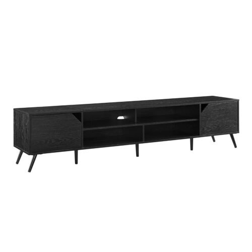 Walker Edison Nora Modern Minimal Open-Shelf TV Stand for TVs up to 90 Inches, 80 Inch, Black