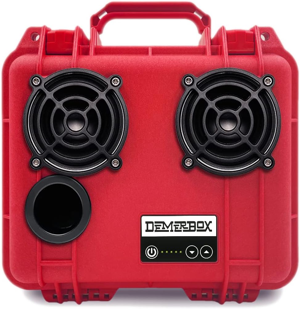 Waterproof, Portable, and Rugged Outdoor Bluetooth Speakers. Loud Sound + Deep Bass, 40+ hr Battery Life, Dry Box + USB Charging, Multi-Pairing Party Mode (Marooga Red, DB2)