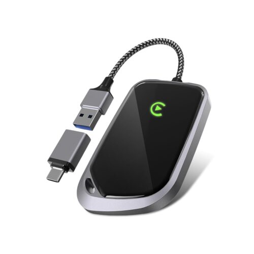 Wireless CarPlay Adapter, 2025 Upgraded Plug & Play Convert Wired to Wireless for iPhone, Low Latency Car Play Adapter Wired CarPlay to Wireless, Mini Car Play Dongle for iOS...