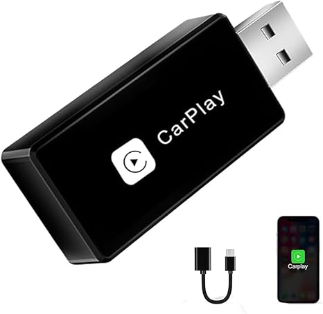 Wireless CarPlay Adapter, Converts Wired to Carplay Wireless Adapter for iPhone, Plug and Play-Seamless Fast Response Stable Bluetooth Connection CarPlay for Apple iPhone iOS…