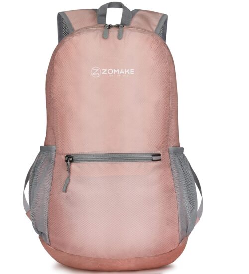 ZOMAKE Ultra Lightweight Hiking Backpack 20L - Packable Small Backpacks Water Resistant Daypack for Women Men(Dirty Pink)