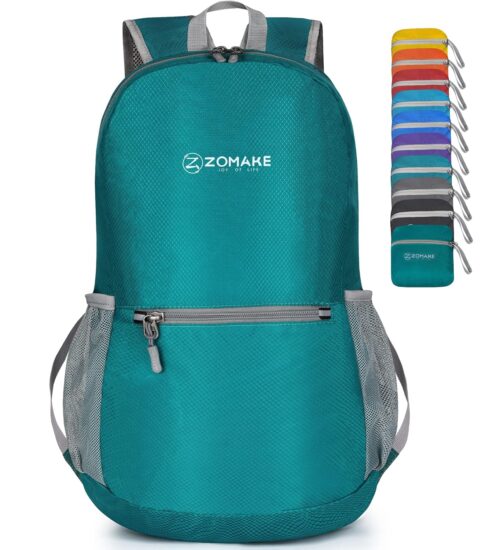 ZOMAKE Ultra Lightweight Hiking Backpack 20L, Packable Small Backpacks Water Resistant Daypack for Women Men(Lake Green)