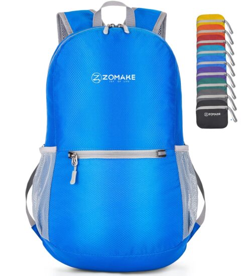 ZOMAKE Ultra Lightweight Hiking Backpack 20L, Packable Small Backpacks Water Resistant Daypack for Women Men(Dark Blue)