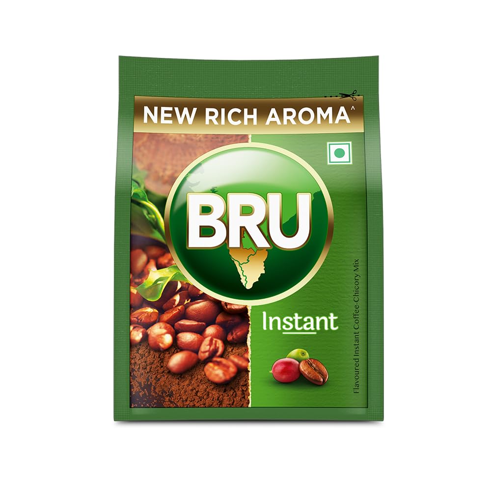 Bru Instant coffee, 100 grams pack, 3.5 oz, India – instant coffee-chicory mixture made from blends of coffee and chicory – Vegetarian