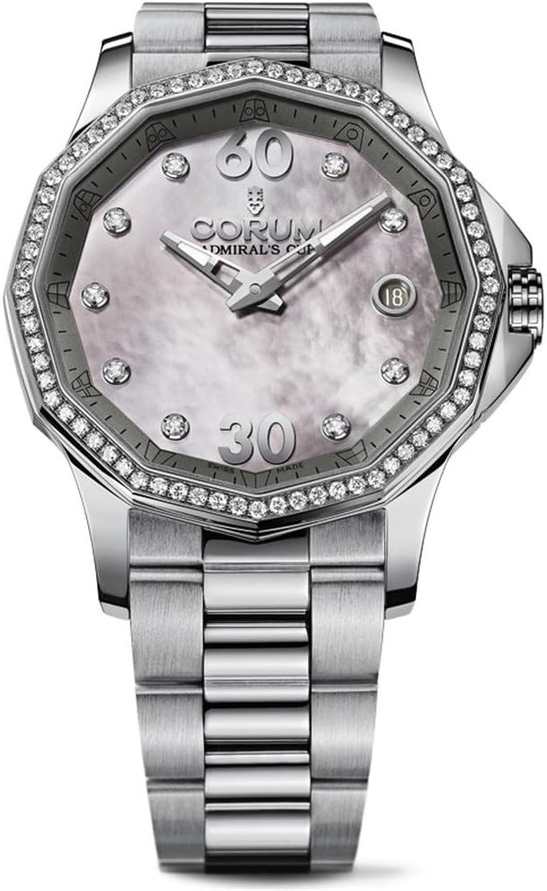 Corum Admiral's Cup Legend 082.101.47/V200 PK11 38mm Diamonds Automatic Silver Steel Bracelet & Case Anti-Reflective Sapphire Women's Watch