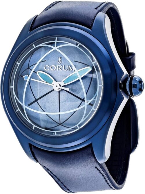 Corum Men's Heritage Bubble Blue Leather Band IP Steel Case Automatic Analog Watch 082.312.98/0063 OP02 R