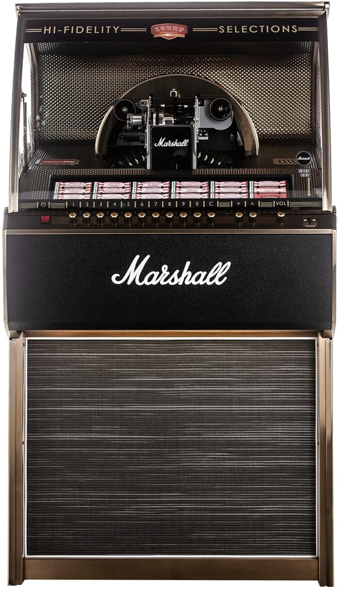 Crosley CR1212A-ML Marshall Full Size Vinyl Jukebox with Bluetooth - Holds 70 45-RPM Vinyl Records