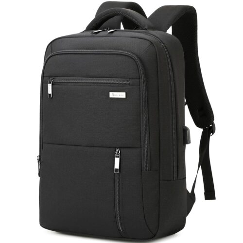 DUSLANG 15.6 Inch Laptop Backpack for Travel Water Resistant College Book bag for Men Women Laptop Bag with USB Charging Port Business Backpack,Black