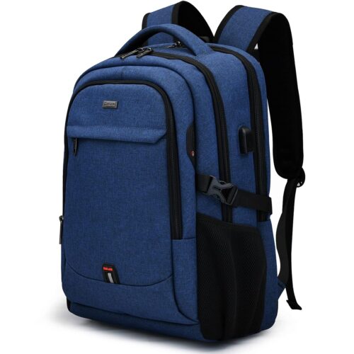 DUSLANG 17 Inch Laptop Backpack for Travel Water Resistant College Backpack for Men Women Laptop Bag with USB Charging Port,Blue