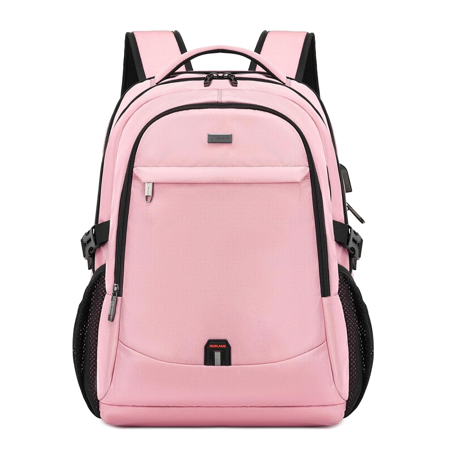 DUSLANG 17 Inch Laptop Backpack for Travel Water Resistant College Backpack for Women Laptop Bag with USB Charging Port,Pink A