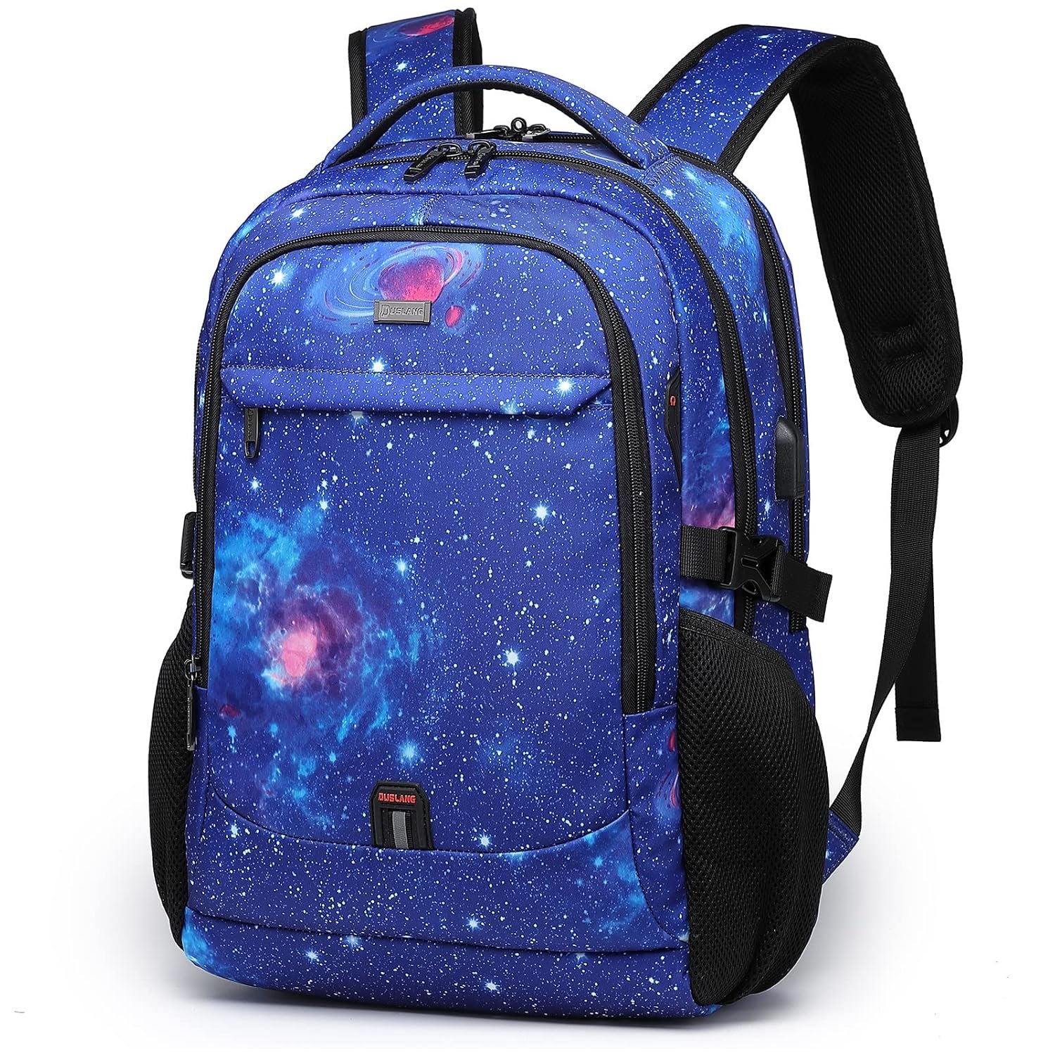 DUSLANG 17 Inch Travel Laptop Backpack Water Resistant College Backpack for Men Laptop Bag with USB Charging Port,Sky Blue