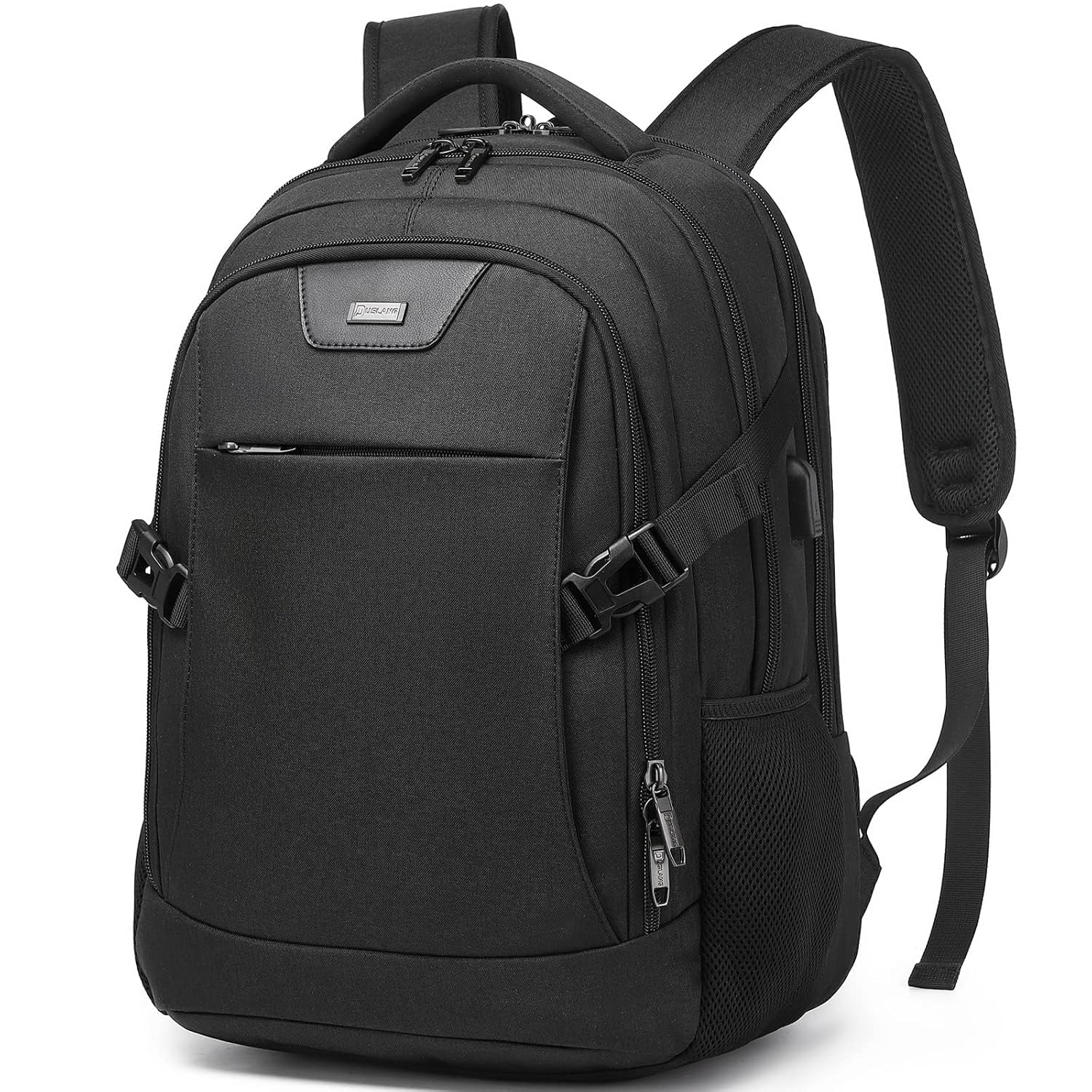 DUSLANG Anti-Theft Laptop Backpack, Black, 15.6-14-13 Inch Laptop Sleeve, USB Charging Port