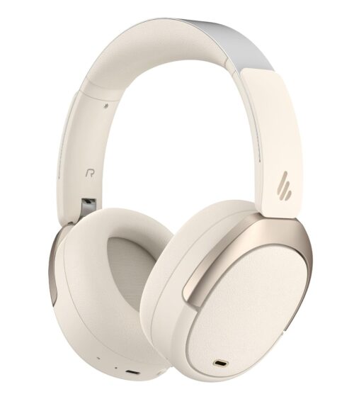 Edifier W80 Over Ear Headphones with -49dB Active Noise Cancelling, LDAC AAC Hi-Res Wired & Wireless, AI Clear Call, Fast Charging, Multipoint Connection, Bluetooth V5.4 - Ivory