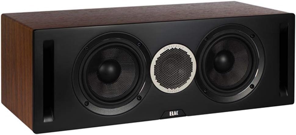 ELAC Debut Reference C5.2 Center Channel Speaker – Black Baffle, Walnut Cabinet