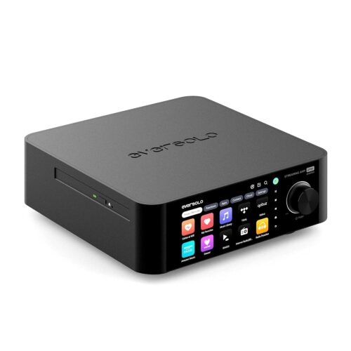 Eversolo Play | 110W Music Streamer with Amplifier & DAC | 5.5" LCD Touchscreen, Support Room Correction & Multi Room HiFi Audio System, Stream Qobuz, Tidal&More | Black (CD...