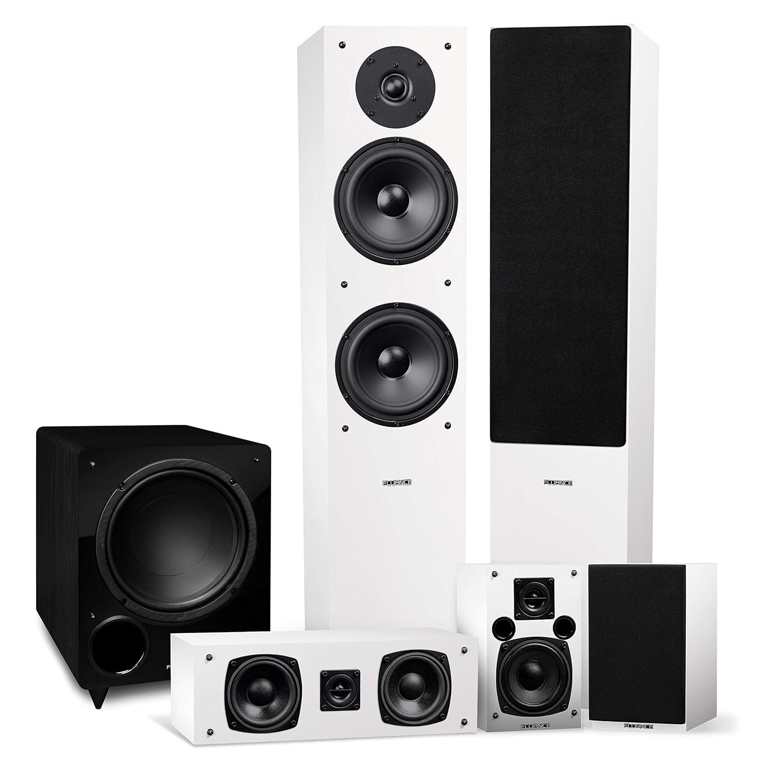 Fluance Elite High Definition Surround Sound Home Theater 5.1 Channel Speaker System Including 3-Way Floorstanding Towers, Center Channel, Rear Surround Speakers and DB10…