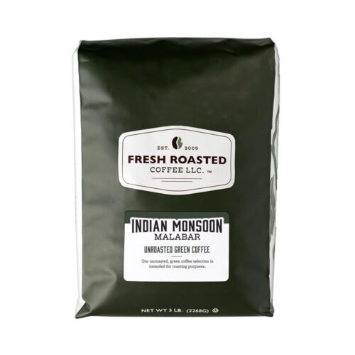 Fresh Roasted Coffee, Unroasted Indian Monsoon Malabar, Kosher, 5 Pound