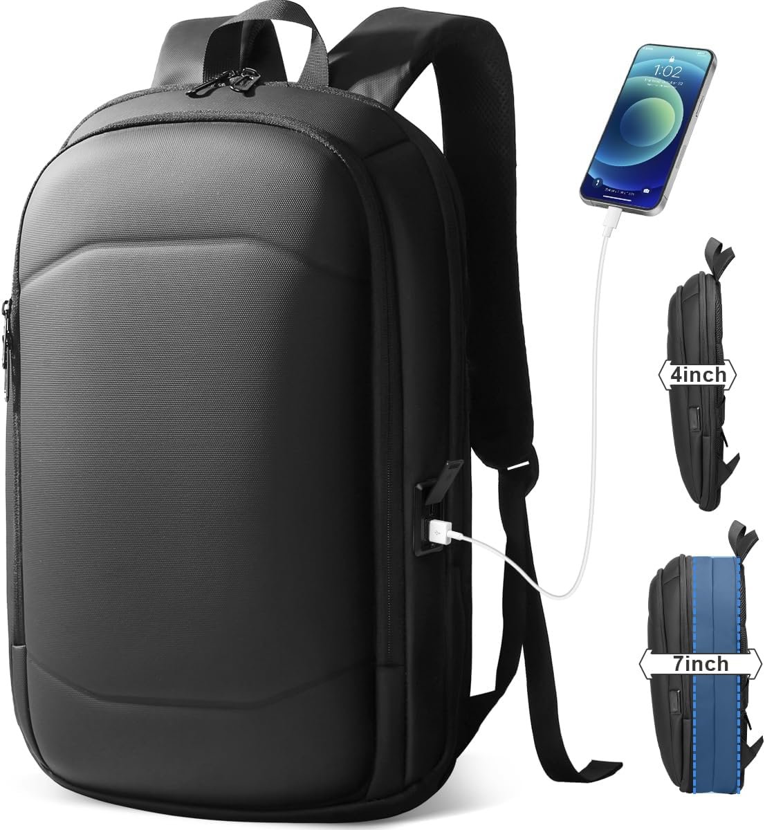 hk Business Backpack for Men 17 Inch,Slim & Expandable Waterproof Travel Laptop Backpack with USB Charging,Anti-Theft Lightweight Large Work Computer Bag,College Laptop…