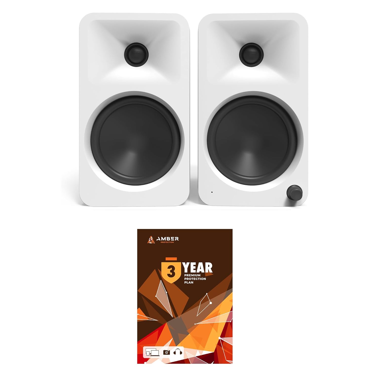 Kanto ORA4MW Pro Audio Bluetooth Desktop Speakers – Matte White Pair with 3 Year Amber Protection Plan (2024)