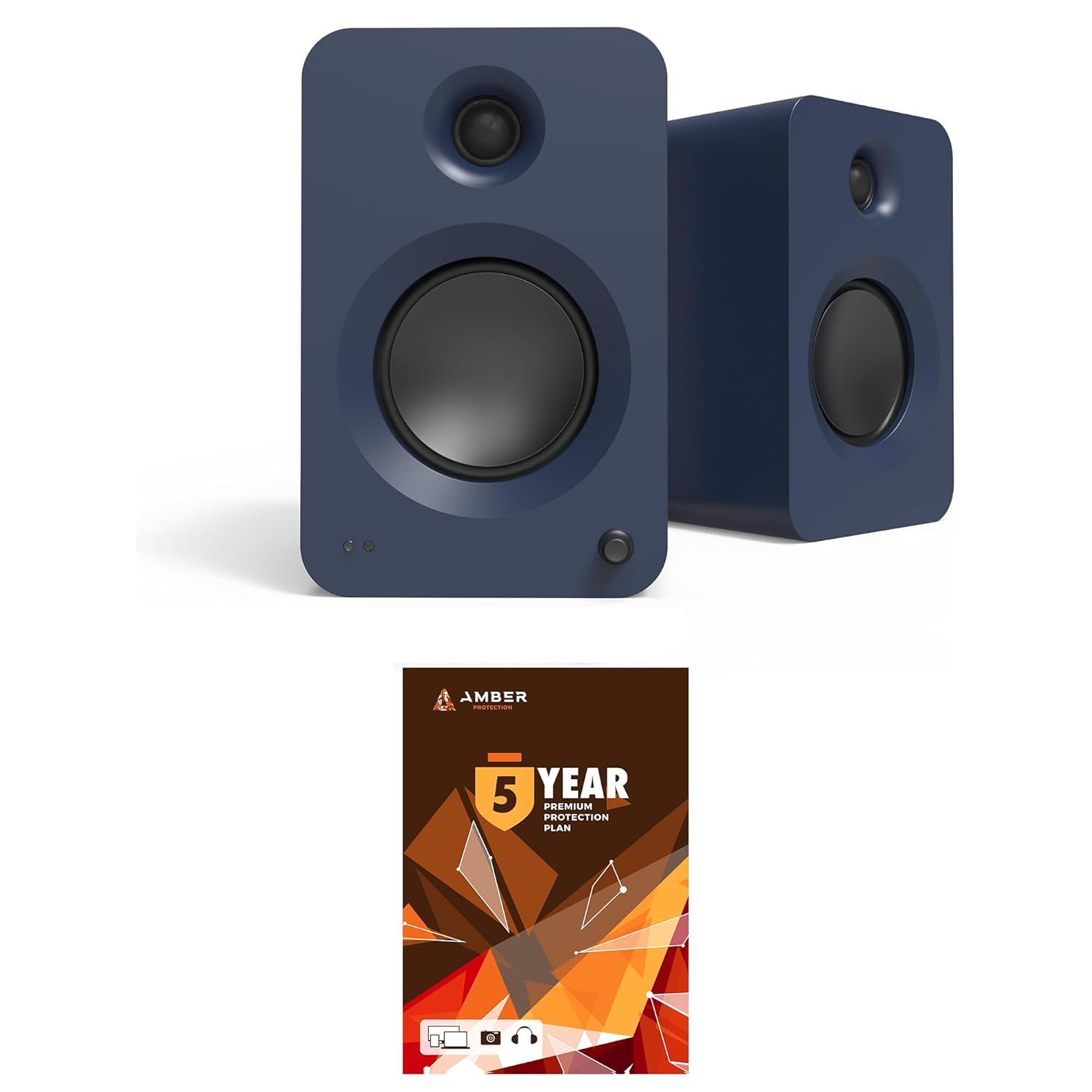 Kanto REN Blue Bluetooth Powered Bookshelf Speakers – Matte Blue Pair with 5 Year Amber Protection Plan (2024)
