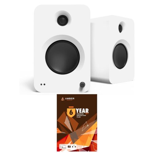 Kanto REN MW Bluetooth Powered Bookshelf Speakers - Matte White Pair with 6 Year Amber Protection Plan (2024)