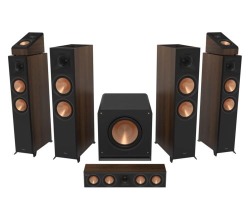 Klipsch 5.1.4 Walnut System - Model RP-8060FA II, RP-6000F II, RP-404C II, RP-600M II, RP-500SA II, RP-1400SW