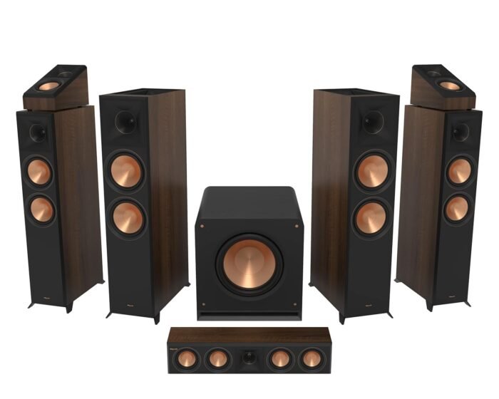 Klipsch 5.1.4 Walnut System - Model RP-8060FA II, RP-6000F II, RP-404C II, RP-600M II, RP-500SA II, RP-1400SW