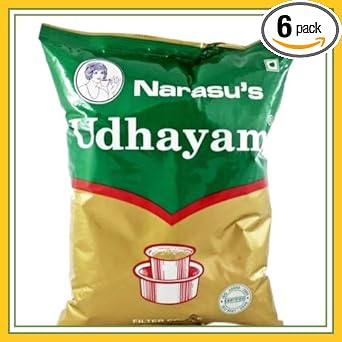 Narasu’s Udhayam South Indian Filter Coffee (Pack of 6) Each 500 Gms (T-M)