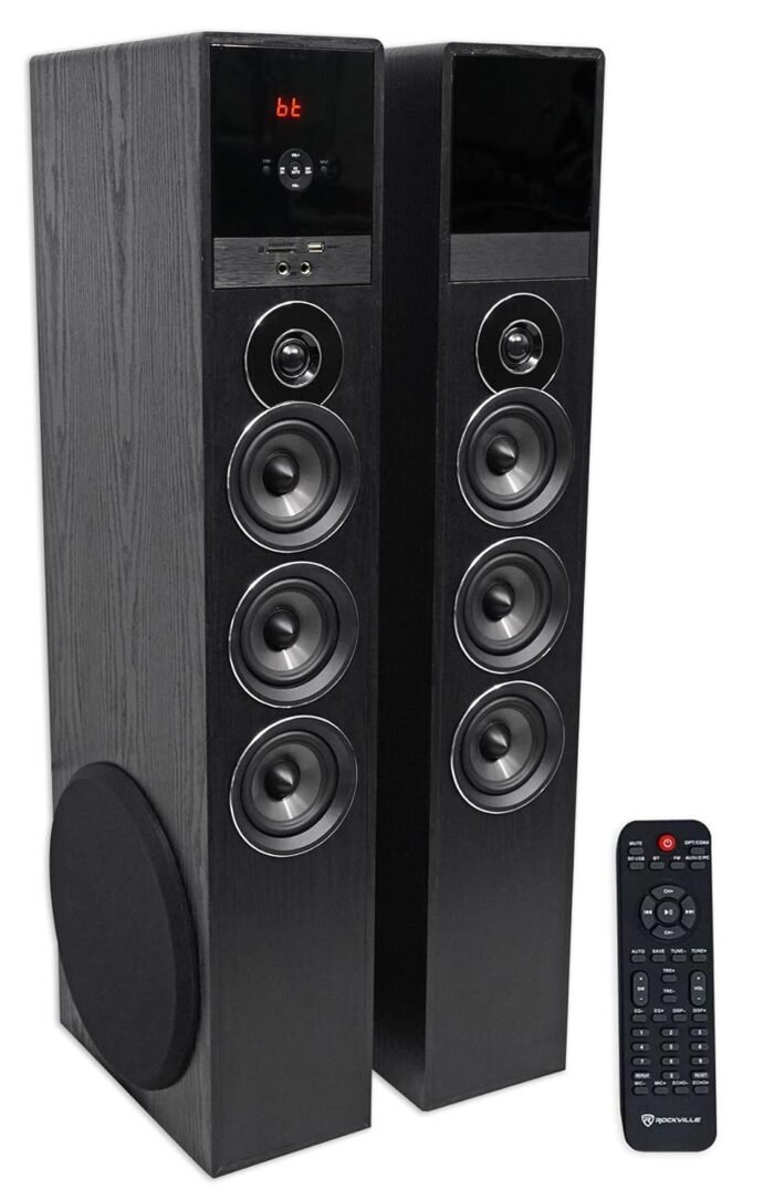 RockvilIe TM150B Bluetooth Home Theater Tower Speaker System (2) 10" Subwoofers!