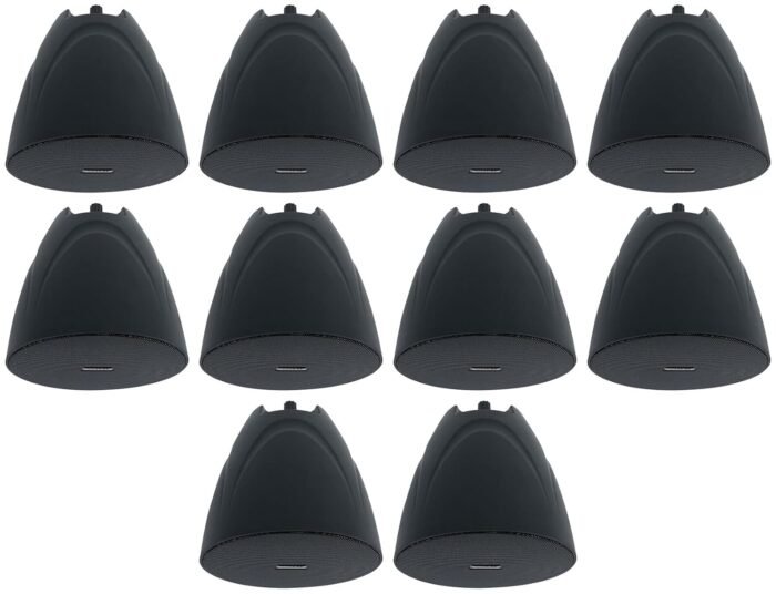 Rockville (10) PEN-525T Black 5.25" 70V Hanging Pendant Speakers 4 Restaurant/Bar