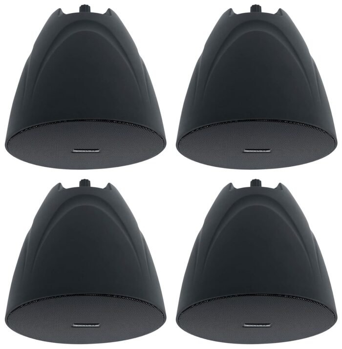 Rockville 4 PEN-525T Black 5.25" 70V Hanging Pendant Speakers for Restaurant/Bar