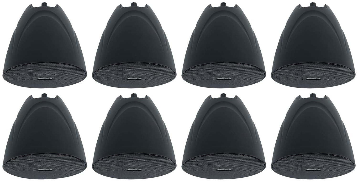 Rockville 8 PEN-525T Black 5.25″ 70V Hanging Pendant Speakers for Restaurant/Bar