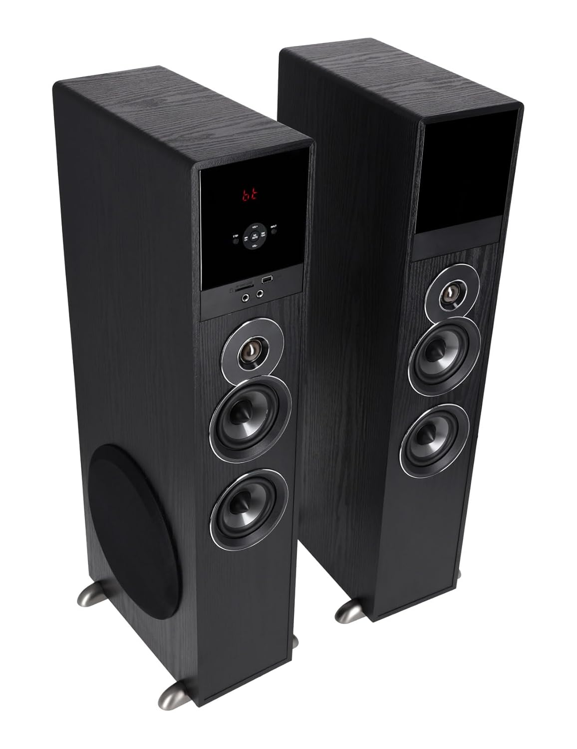 Rockville TM80B Powered Home Theater Tower Speaker System, Black, 800W, 8″ Subwoofers, Bluetooth, USB/SD Playback, FM Radio, Remote Control, Karaoke Ready, Perfect for Home…