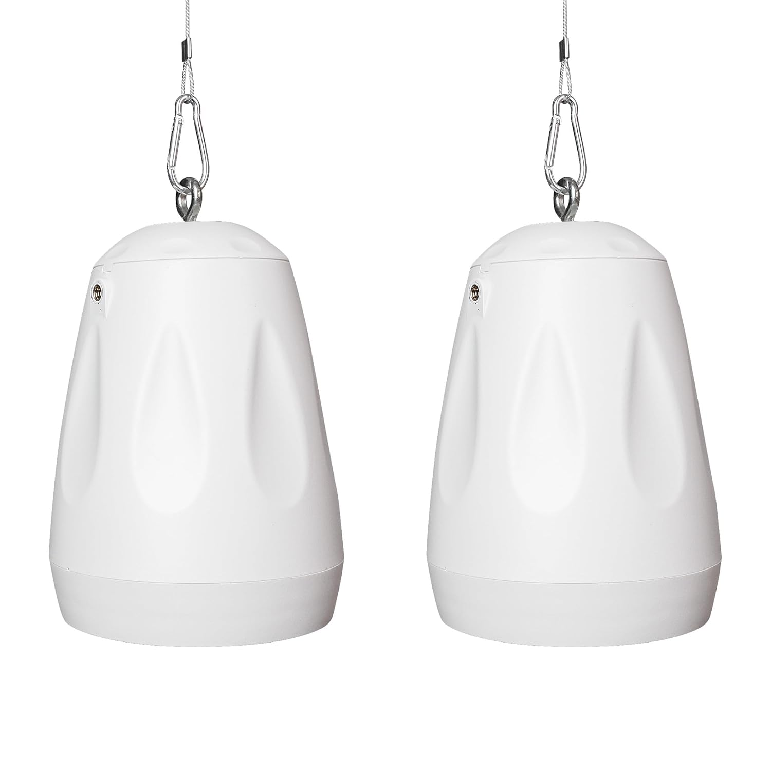 Sound Town 2-Pack 4″ All-Weather Pendant Speaker, IP66, Wall Mount, Landscape, 70V/100V/8-Ohm, Indoor/Outdoor Commercial Speaker for Home and Commercial Installation, White…
