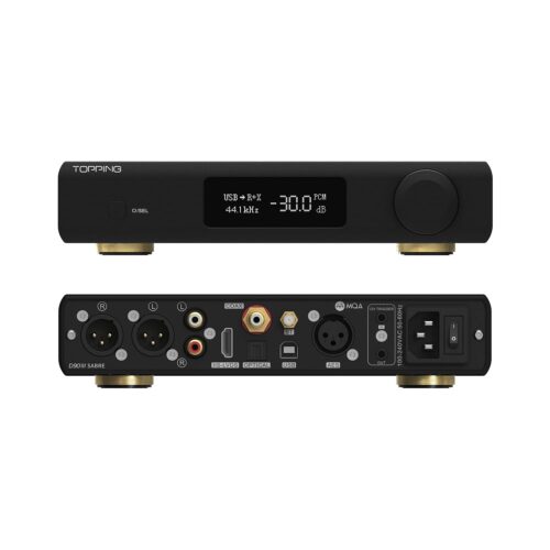 Topping D90 III Sabre MQA Full Balance HiFi DAC Bluetooth 5.1 ES9039SPROx2 DSD512 PCM32bit/768kHz USB/Coax/Opt/AES/IIS Desktop Audio Preamp (Black)