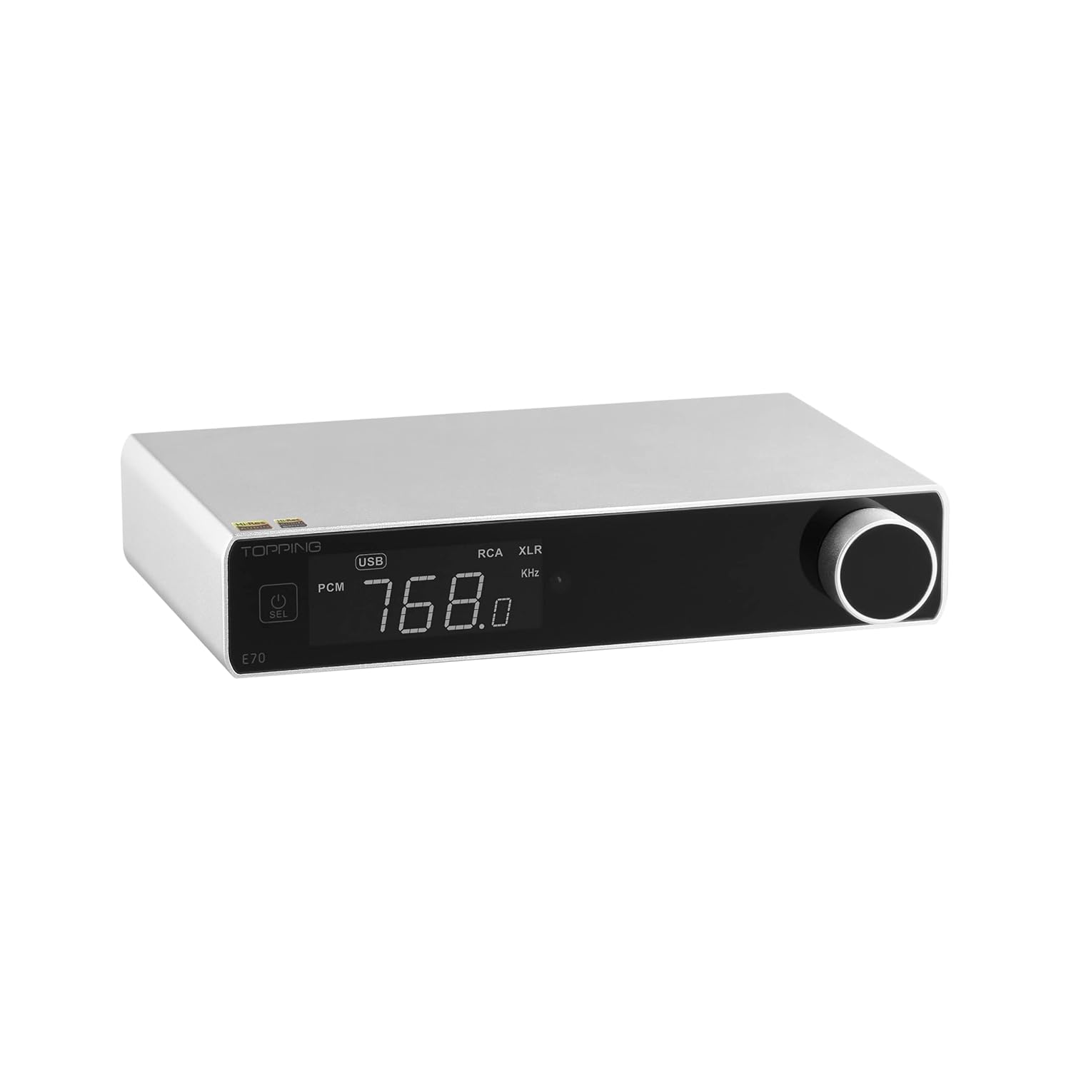 Topping E70 DAC Preamp Audio Decoder- ES9028PRO Bluetooth5.1 LDAC Hi-Res XU316 32Bit/768kHz DSD512 BT/USB/Coax/Opt Inputs RCA/XLR HiFi Stereo Digital-to-Analog-Convertor (Silver)