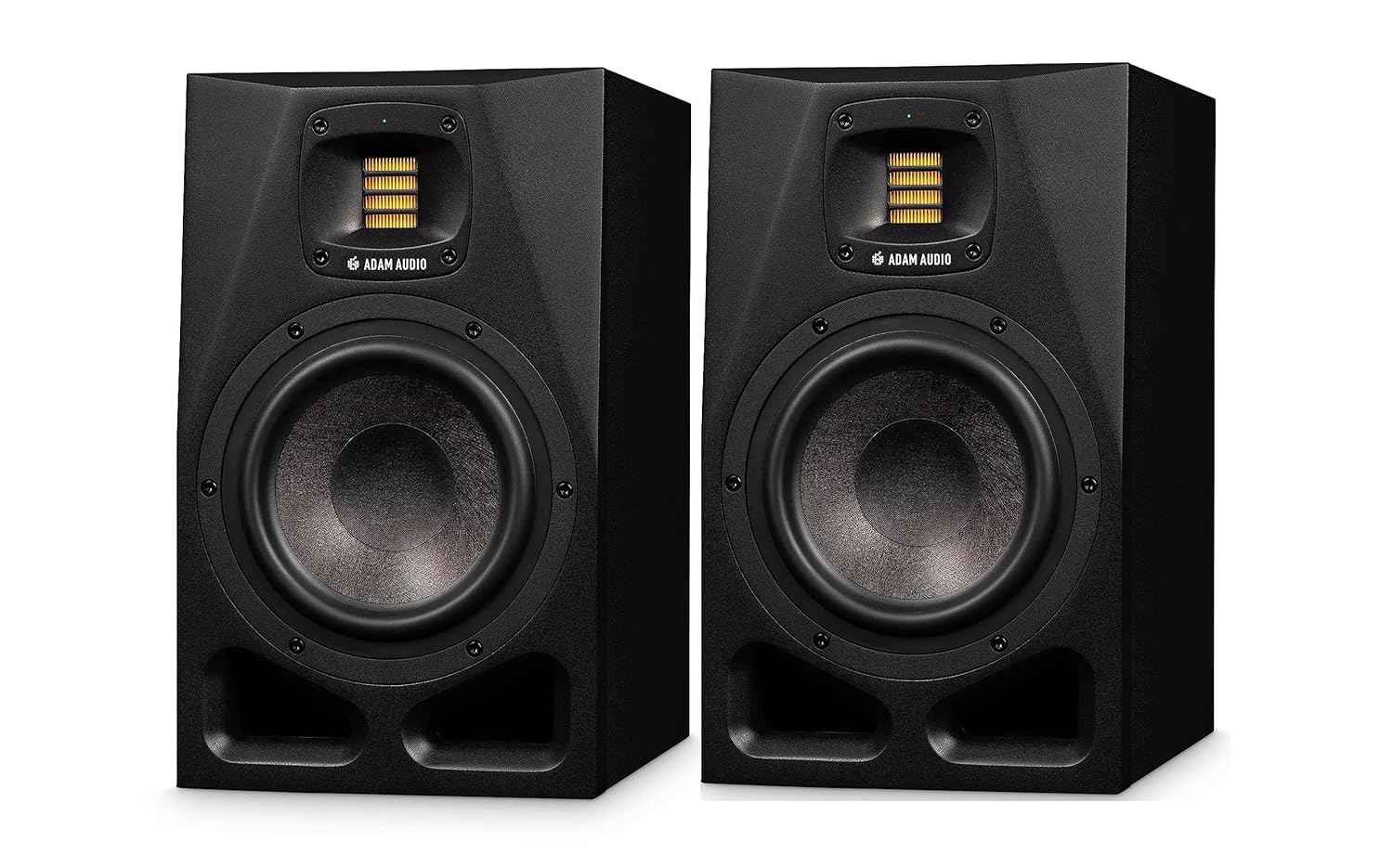 ADAM Audio A7V Powered Two-Way Studio Monitor (2-Pack) Bundle with Microphone Cable (2-Pack), Cable (2-Pack) and Monitor Isolation Pads (2-Pack) (7 Items)