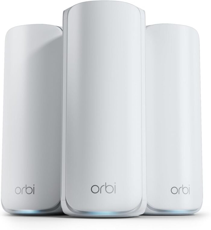 NETGEAR Orbi 770 Series Tri-Band WiFi 7 Mesh Network System (RBE773) - Router + 2 Satellite Extenders, Security Features, Up to 11Gbps, Covers up to 8,000 sq. ft., 100 Devices,...