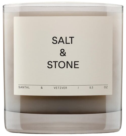 SALT & STONE Scented Candle for Women & Men | Hand-Poured, Aromatic & Fragrant | Coconut & Soy Blend Wax | 100% Cotton Wick | Long-Lasting 50 Hour Burn Time (8.5 oz) (Santal &...