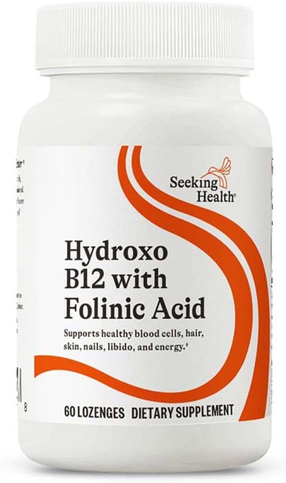 Seeking Health Hydroxo B12 with Folinic Acid, 1,000 mcg Vitamin B12 and 800 mcg DFE Folate Supplement, Supports Methylation and Homocysteine Levels, Energy Support, Vegan &…