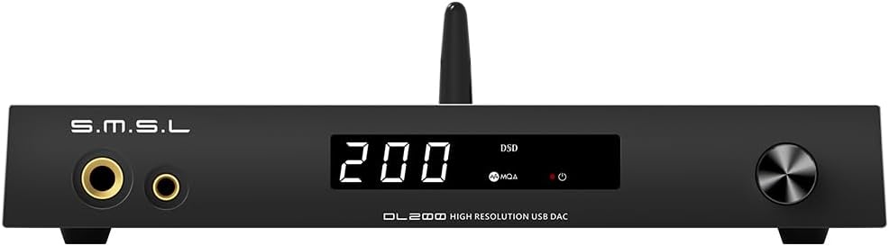 SMSL DL200 ES9039Q2M Audio DAC and HiFi Headphone Amplifier,6.35mm Headphone/4.4m Headphone/TRS Balanced Line/RCA Single end Line Output,Dualmode USB2.0/1.1,TND+N -123dB,with…