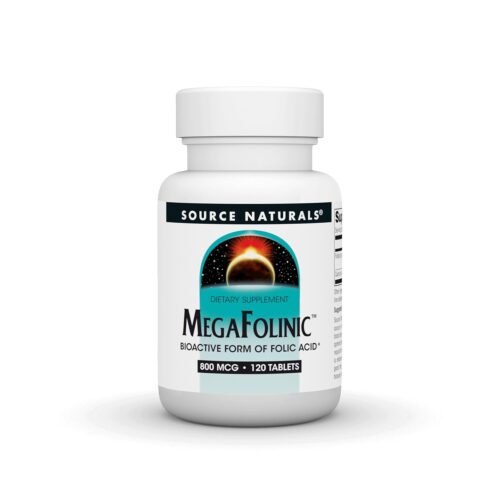 Source Naturals MegaFolinic, Bioactive Form of Folic Acid, 800 mcg - 120 Tablets