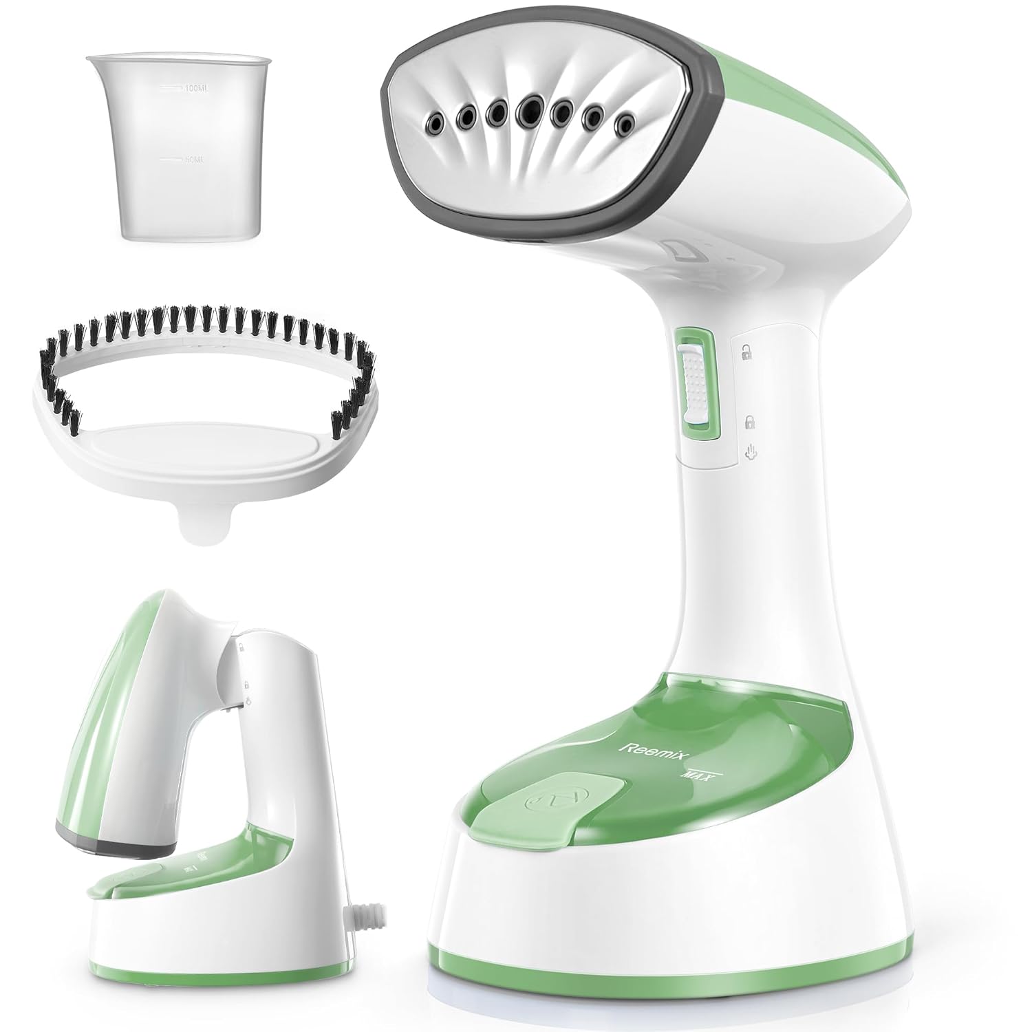 Steamer for Clothes, Folding Handheld Design Garment Wrinkles Remover, 20g/min Strong Penetrating Steam, 25-Sec Fast Heat-up, for Home, Office and Travel (Green)