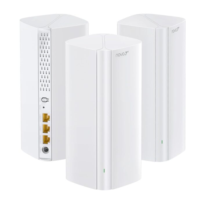 Tenda BE3600 Dual Band WiFi 7 Mesh WiFi System - 3*Full Gigabit Ports, Supports 160+ Devices, VPN, MLO, 4K QAM, Seamless Roaming, Internet Backhaul - ME3 Pro (3-Pack)