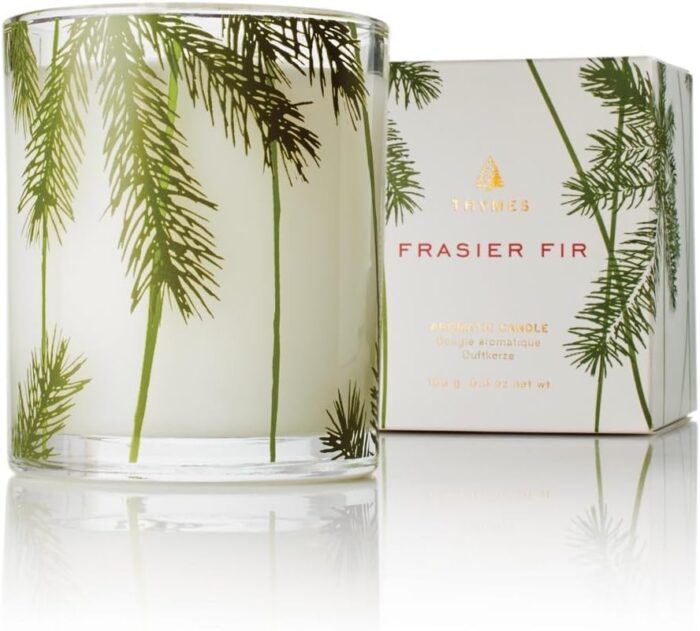 Thymes Frasier Fir Pine Needle Candle – Holiday Candles for Home Scented with Notes of Crisp Siberian Fir, Cedarwood & Sandalwood – Christmas Decor – Christmas Gifts for Women &...