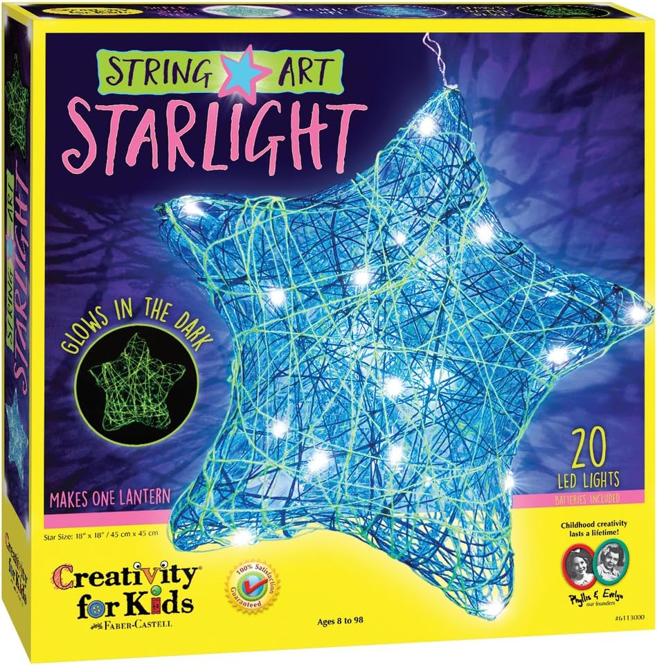 Creativity for Kids String Art Star Light Craft Kit – Create a DIY String Art Star Lantern – Arts and Craft Projects for Kids