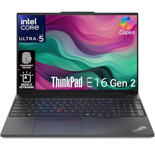 Lenovo ThinkPad E16 Gen 2, WUXGA 16" Display, Intel Ultra 5-125U, 16GB DDR5 RAM, 512GB NVMe, Fingerprint, Backlit KB, WiFi 6E + BT, RJ-45, FHD Webcam, W11P, Business Laptop
