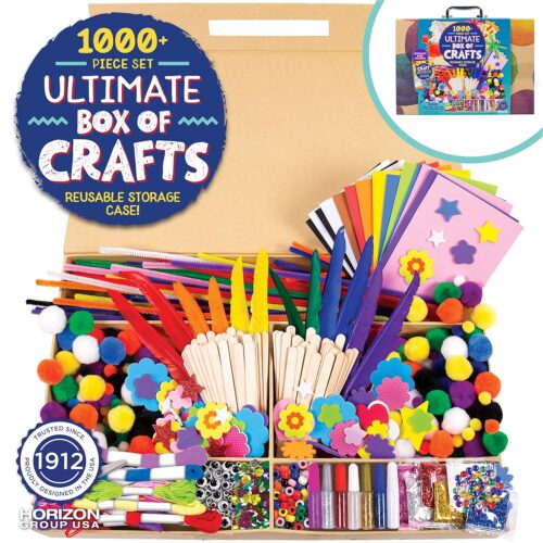 Made By Me Ultimate Craft Box, Art & Craft Activities 1000 Piece Set, Storage Case, Great for Preschool Arts & Crafts, Adult & Group Projects, Craft Box for Kids Girls & Boys